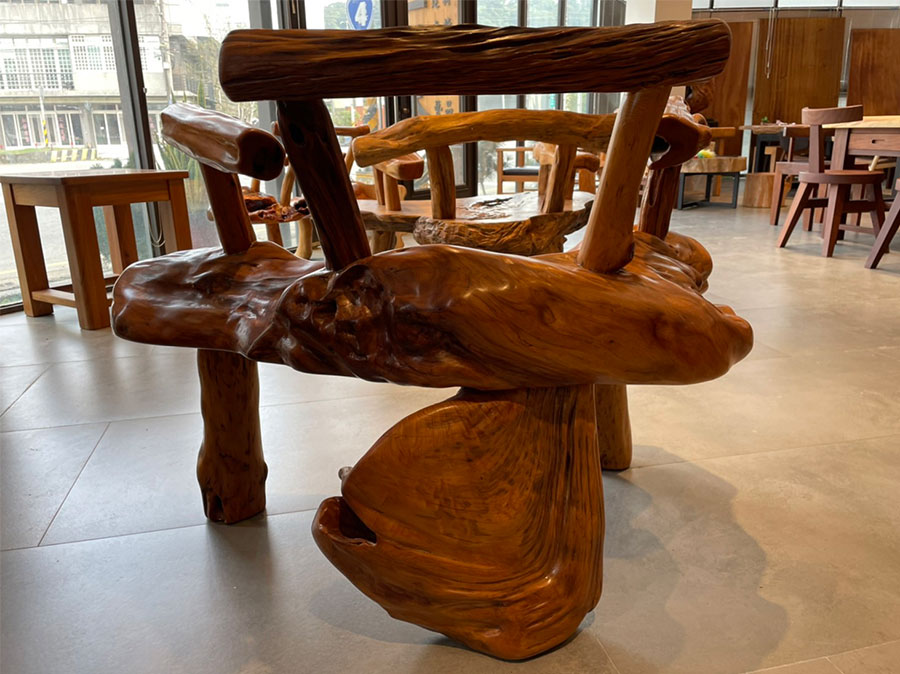 梢楠原木造型椅