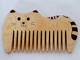 台灣檜木貓咪梳子